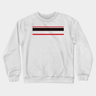 Manchester Retro 1999 Treble Winners Away White Red Black Hoops Crewneck Sweatshirt